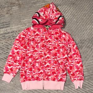 BAPE Pink Shark Camo Full Zip Double Hoodie 1 of 1 Good Quality